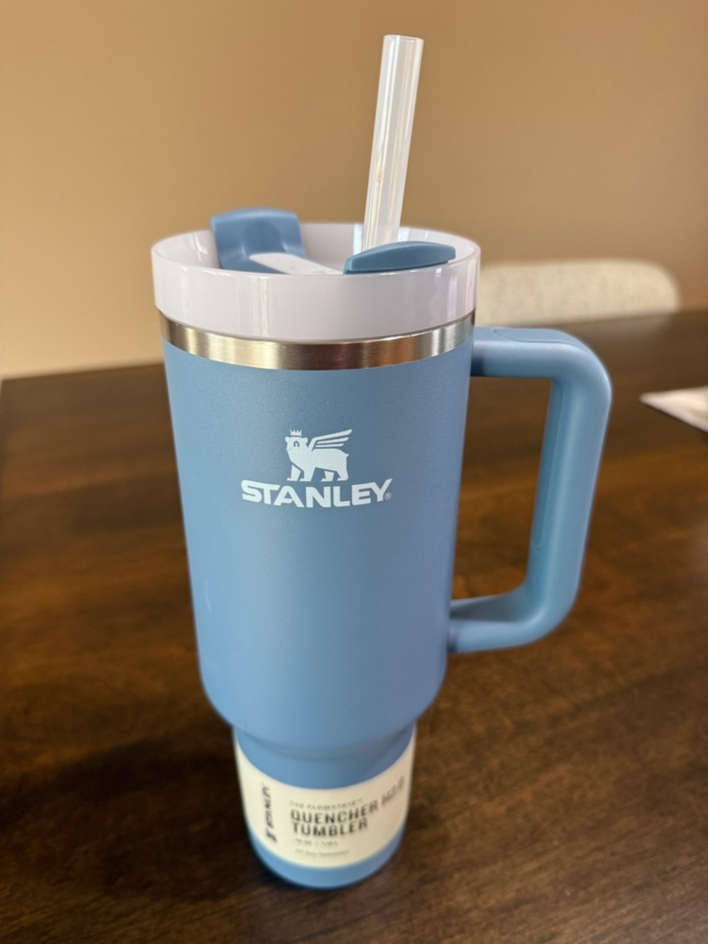 Stanley Travel Tumbler Mug - Light Blue & White
